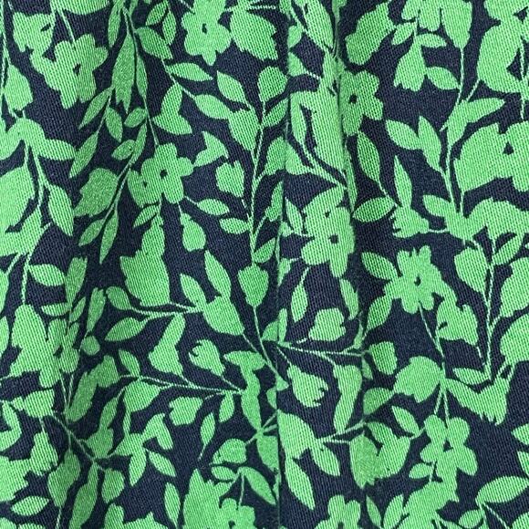 J. Jill V-Neck Peasant Blouse Blue Green Floral Size L Long Sleeve Boho Chic - Picture 3 of 8